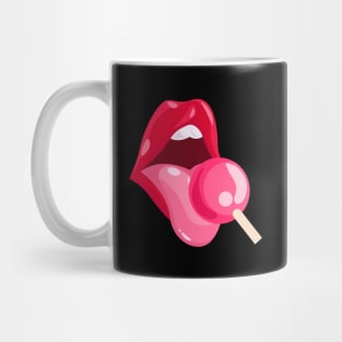 Red Lips Lollipop Mug